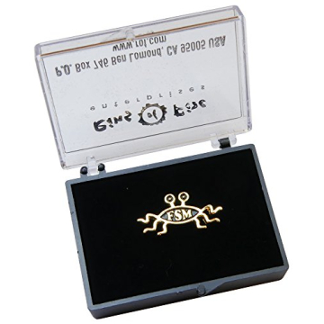 Unique 'Shapely' Flying Spaghetti Monster Lapel Pin in Gold Finish