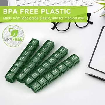 TookMag Monthly Pill Organizer 28 Day Pill Box, Travel Medicine Pill Organizer, Large 4 Weeks 1 Month Pill Cases with Dust-Proof Container for Pills/Vitamin/Fish Oil/Supplements