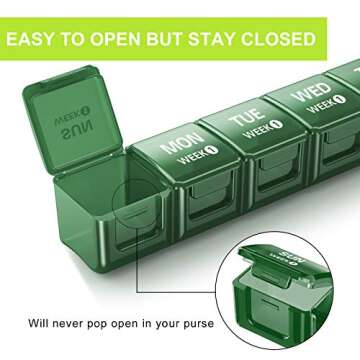 TookMag Monthly Pill Organizer 28 Day Pill Box, Travel Medicine Pill Organizer, Large 4 Weeks 1 Month Pill Cases with Dust-Proof Container for Pills/Vitamin/Fish Oil/Supplements