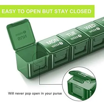 TookMag Monthly Pill Organizer 28 Day Pill Box, Travel Medicine Pill Organizer, Large 4 Weeks 1 Month Pill Cases with Dust-Proof Container for Pills/Vitamin/Fish Oil/Supplements