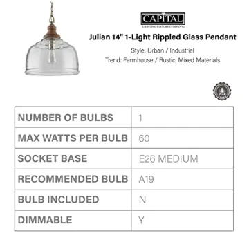 Julian Coastal Style Glass Pendant Light for Modern Homes