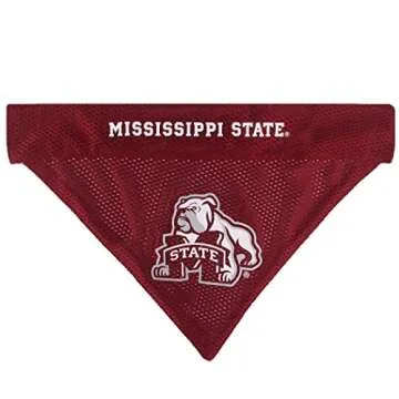 Pets First Collegiate Pet Accessories, Reversible Bandana, Mississippi State Bulldogs, Small/Medium