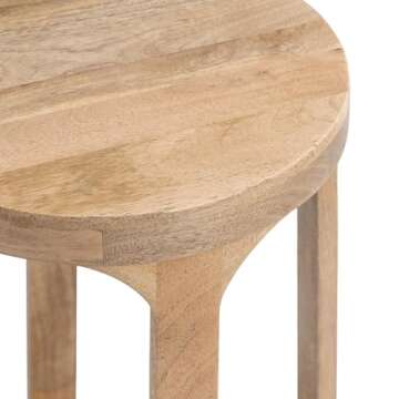 Kate and Laurel Dahl Wooden Round Drink Table, 12 x 23, Natural Brown, Transitional Boho Circle Wood Accent Pedestal Table for Living Room Plant Stand or Small Bedroom Nightstand