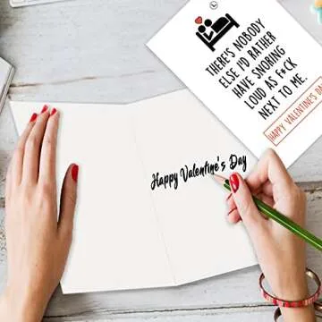 Humorous Valentine's Day Card for Snoring Husband, Happy Vday Gifts Cards for Husband Wife Women Men, Snoring Loud Next To me Bday Card