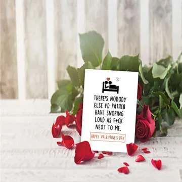 Humorous Valentine's Day Card for Snoring Husband, Happy Vday Gifts Cards for Husband Wife Women Men, Snoring Loud Next To me Bday Card