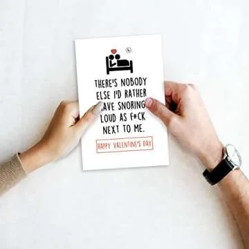 Humorous Valentine's Day Card for Snoring Husband, Happy Vday Gifts Cards for Husband Wife Women Men, Snoring Loud Next To me Bday Card