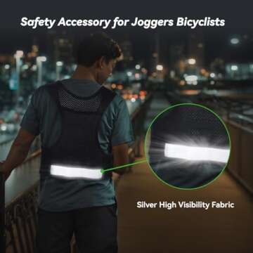 Running Vest for Women & Men, Adjustable Elasticated Sternum Straps Vest with 500ml Soft Flask, Fast and Free Reflective Running Vest, Designed for Running Marathon Trail Race Jogging Cycling