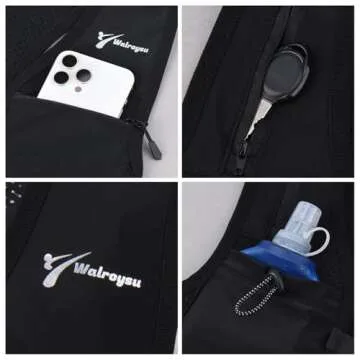 Running Vest for Women & Men, Adjustable Elasticated Sternum Straps Vest with 500ml Soft Flask, Fast and Free Reflective Running Vest, Designed for Running Marathon Trail Race Jogging Cycling