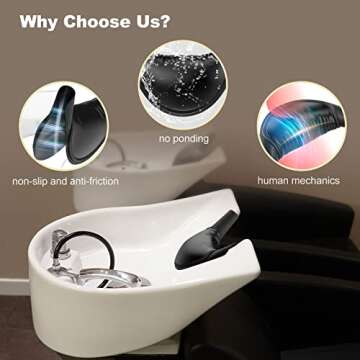Comfortable AISEELY Shampoo Bowl Neck Rest for Salons