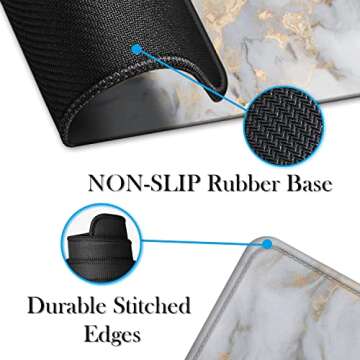 Dooke Desk Pad Protector,Large Gaming Mouse Pad,Office Desk Mat,Non-Slip Rubber Base Desk Blotter,Laptop Desk Pad,Waterproof Writing Pad for Office and Home,31.2" x 11.8",Abstract Marbling