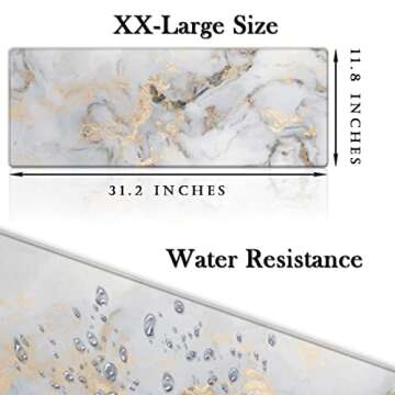 Dooke Desk Pad Protector,Large Gaming Mouse Pad,Office Desk Mat,Non-Slip Rubber Base Desk Blotter,Laptop Desk Pad,Waterproof Writing Pad for Office and Home,31.2" x 11.8",Abstract Marbling
