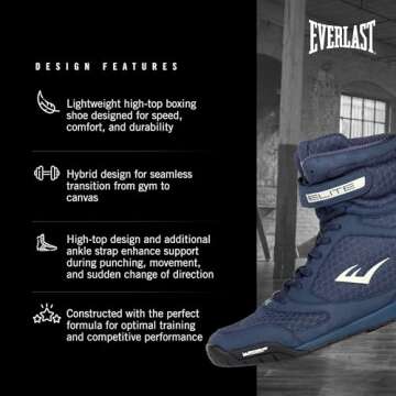 Everlast Elite V2 Navy 12 Boxing Shoes for Performance