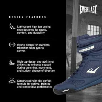 Everlast Elite V2 Navy 12 Boxing Shoes for Performance