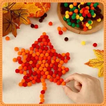 Vibrant 1000 Fall Pom Poms - Perfect for DIY Crafts