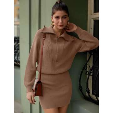 Chic Long Sleeve Sweater Dress for Women Slim Fit