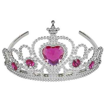Rhode Island Novelty Tiaras with Heart Stones - 12-Pack