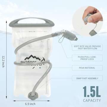 INOXTO Running Hydration Vest Backpack,Lightweight Insulated Pack with 1.5L Water Bladder Bag Daypack for Hiking Trail Running Cycling Race Marathon for Women Men (Black Blue)