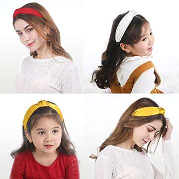 Funtopia Fashion Headbands for Women Girls, 10 Pcs Knotted Pearl Wide Top Knot Turban Hair Bands/ Ho...