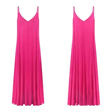 R.Vivimos Summer Casual Backless Maxi Dress with Pockets