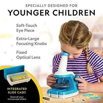 NATIONAL GEOGRAPHIC Microscope for Kids - STEM Kit with an Easy-to-Use Kids Microscope, Up to 400x Z...