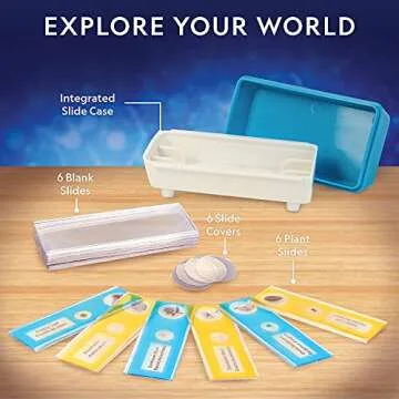 NATIONAL GEOGRAPHIC Microscope for Kids - STEM Kit with an Easy-to-Use Kids Microscope, Up to 400x Zoom, Blank and Prepared Slides, Rock and Mineral Specimens, and More, Great Science Project Set