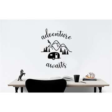 Simple Expressions Arts Camper Outdoor Adventure Awaits Family Love Vinyl Quote Saying Wall Art Lett...