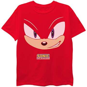 SEGA Big Hedgehog Boys 3-Pack T-Shirt Bundle, Sonic, Tails, Knuckles, Gold/Red/Royal Blue, L-(12-14)