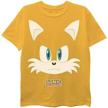 SEGA Big Hedgehog Boys 3-Pack T-Shirt Bundle, Sonic, Tails, Knuckles, Gold/Red/Royal Blue, L-(12-14)