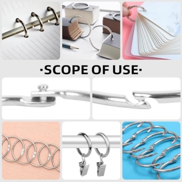 Clipco 100-Pack Nickel Plated Metal Book Rings 1-Inch
