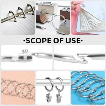 Clipco 100-Pack Nickel Plated Metal Book Rings 1-Inch