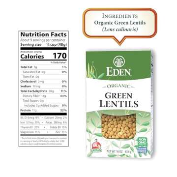 EDEN FOODS Organic Green Lentils, 16 OZ