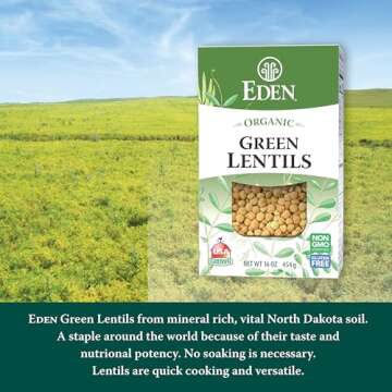 EDEN FOODS Organic Green Lentils, 16 OZ