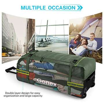 Gonex Rolling Duffle Bag with Wheels for All Adventures