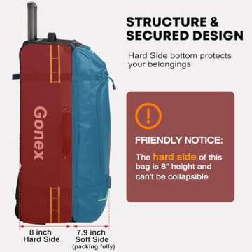 Gonex Rolling Duffle Bag with Wheels for All Adventures
