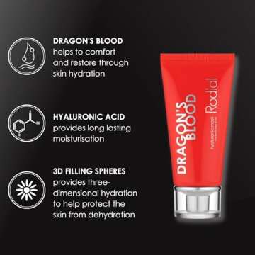Rodial Dragons Blood Hyaluronic Mask, 1.7 fl. oz. - Moisturising Formula with Hyaluronic Acid for Dehydrated Skin, Soothing and Nourishing Face Mask for Plumped Complexion