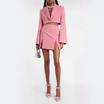 MIRAAZZURRA Women High Heeled Sandals Satin Sparkly Rhinestone Double Bow Sandals Pointy Toe Stiletto Adjustable Crystal Ankle Straps Buckle Shoes Summer Bridal Shoes Pink Size 5.5