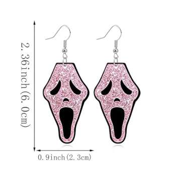 Halloween Theme Funny Acrylic Cartoon Earrings Creative Punk Skull Knife Grimace Dangle Earrings Cre...