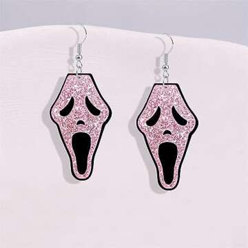 Halloween Theme Funny Acrylic Cartoon Earrings Creative Punk Skull Knife Grimace Dangle Earrings Creative Nightclub Jewelry for Women Halloween Costume Party Exaggeration Accessories, Metal, n/p