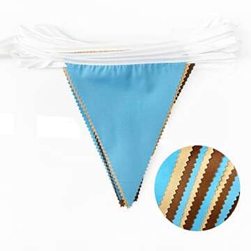 32Ft Brown Blue Party Decorations - Pennant Banner for Themed Parties