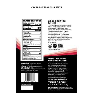 Terrasoul Superfoods Organic Goji Berries, 16 Oz - Large Size | Chewy Texture | Premium Quality | Lab-Tested