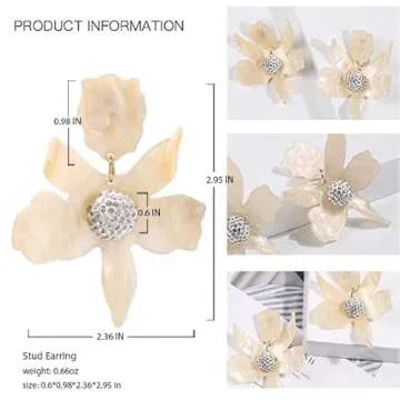 Chic Flower Statement Earrings for Women and Teens