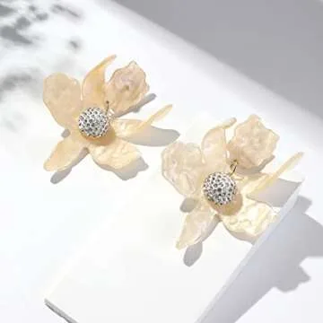 Chic Flower Statement Earrings for Women and Teens