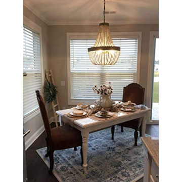 Newrays Rustic Wood Bead Chandelier Lighting Fixture