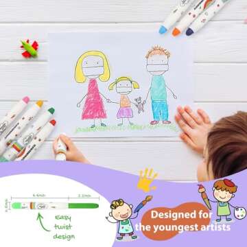 Lebze Jumbo Crayons for Toddlers, 24 Non Toxic Colors