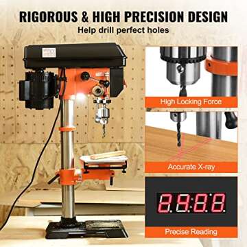 VEVOR Benchtop Drill Press with Laser Work Light