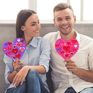 Fovths 460 Pieces Valentine's Day Foam Heart Craft Kits Heart Shaped Colorful Foam Stickers Self-Adhesive Heart Craft Stickers for Valentine's Day Decorations DIY Craft, Assorted Styles