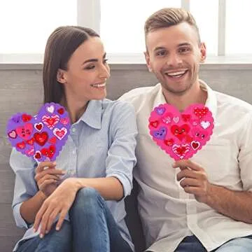 Fovths 460 Pieces Valentine's Day Foam Heart Craft Kits Heart Shaped Colorful Foam Stickers Self-Adhesive Heart Craft Stickers for Valentine's Day Decorations DIY Craft, Assorted Styles