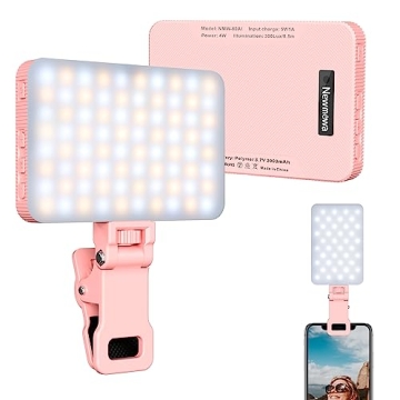 Newmowa Pink Selfie Light Smart Sensor 3 Modes 2000mAh