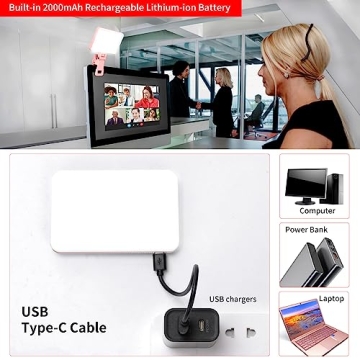 Newmowa Pink Selfie Light Smart Sensor 3 Modes 2000mAh