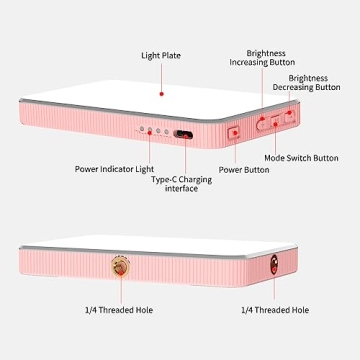 Newmowa Pink Selfie Light Smart Sensor 3 Modes 2000mAh